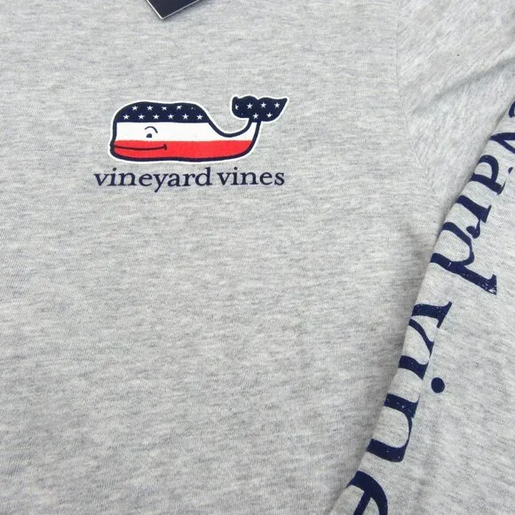 Vineyard Vines Graphic USA Hoodie Men's Size Medium Grey Heather Long Sleeve NEW - Picture 5 of 13